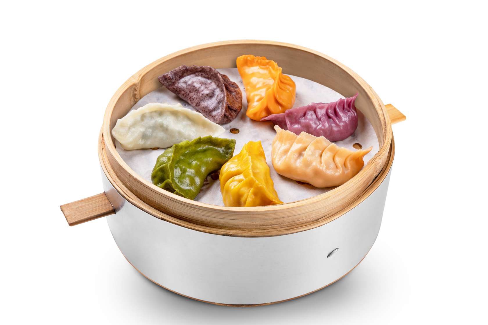 一挑七彩蒸饺